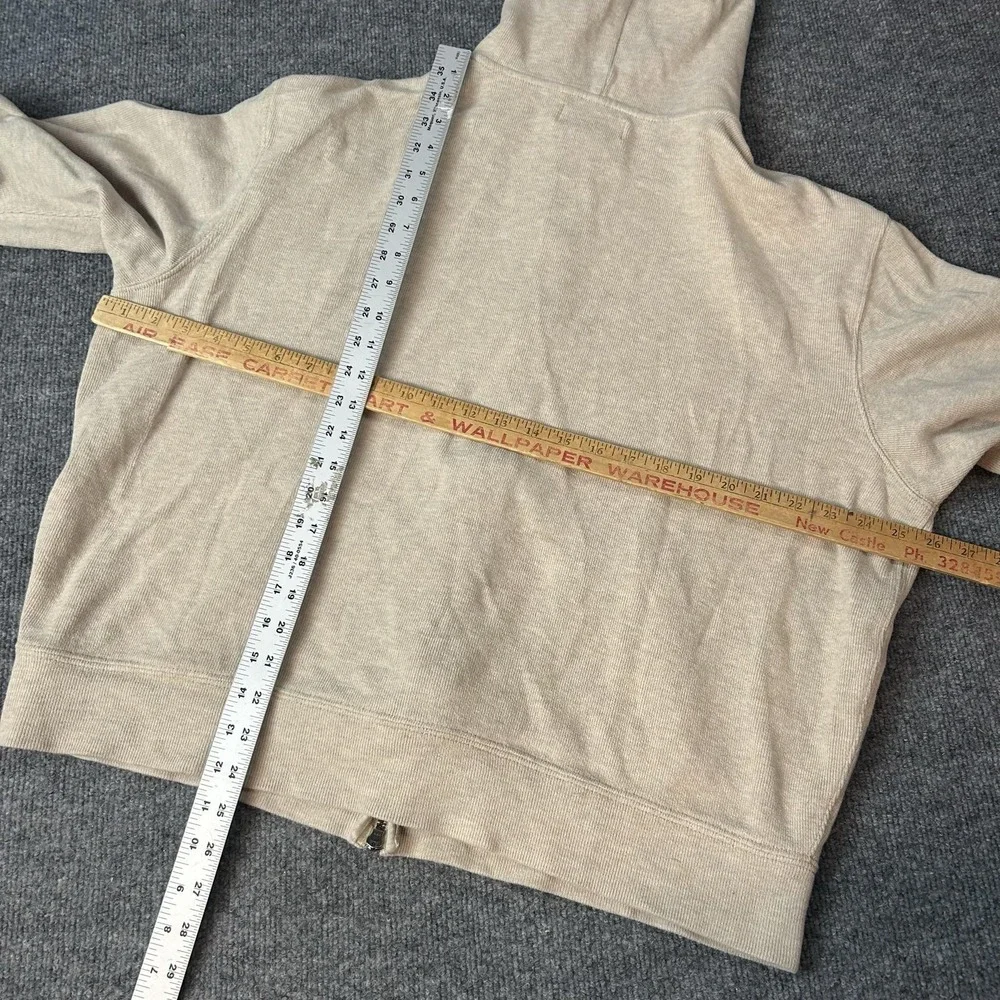 Polo Ralph Lauren Hoodie Mens XL Beige Full Zip Cotton Knit Pony Logo Sweatshirt